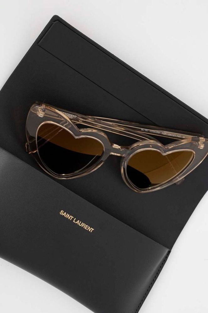 Сонцезахисні окуляри Saint Laurent жіночі колір бежевий (3332450) фото 5