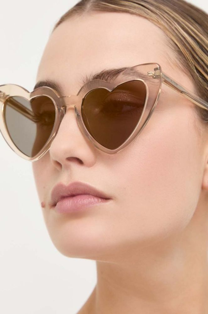 Сонцезахисні окуляри Saint Laurent жіночі колір бежевий (3332450) фото 6