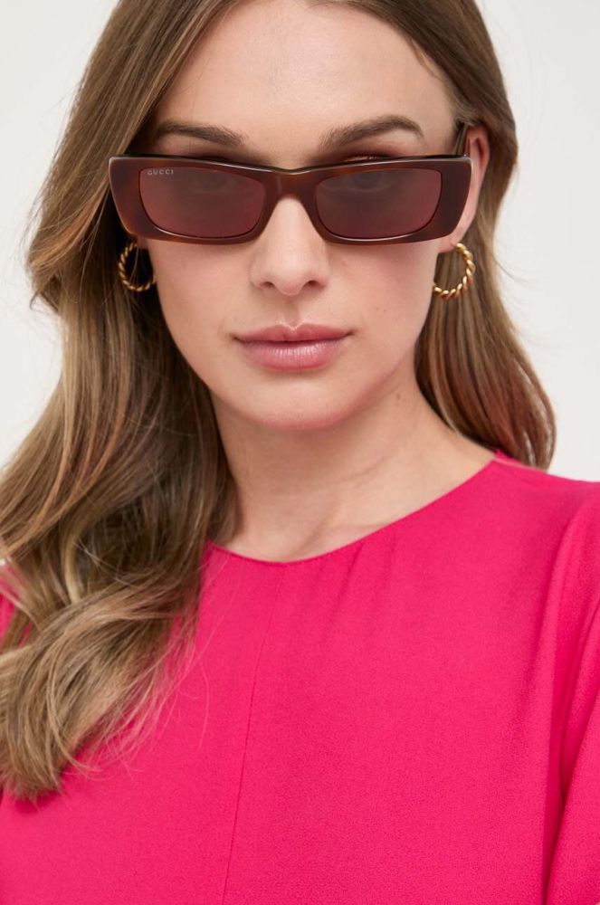 Сонцезахисні окуляри Gucci жіночі колір коричневий (3321442)
