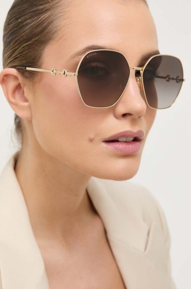 Сонцезахисні окуляри Gucci жіночі колір золотий (3329590)