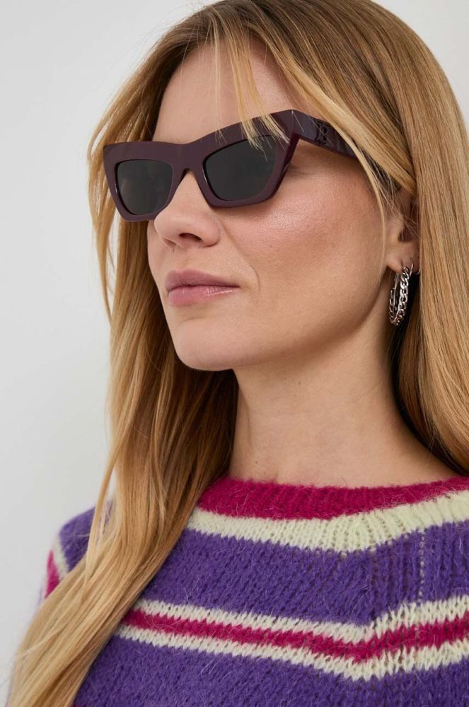 Сонцезахисні окуляри Burberry жіночі колір фіолетовий