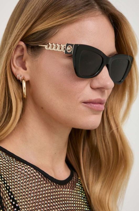 Сонцезахисні окуляри Michael Kors колір чорний