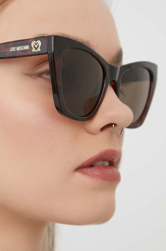 Сонцезахисні окуляри Love Moschino жіночі колір коричневий (3686077) фото 2