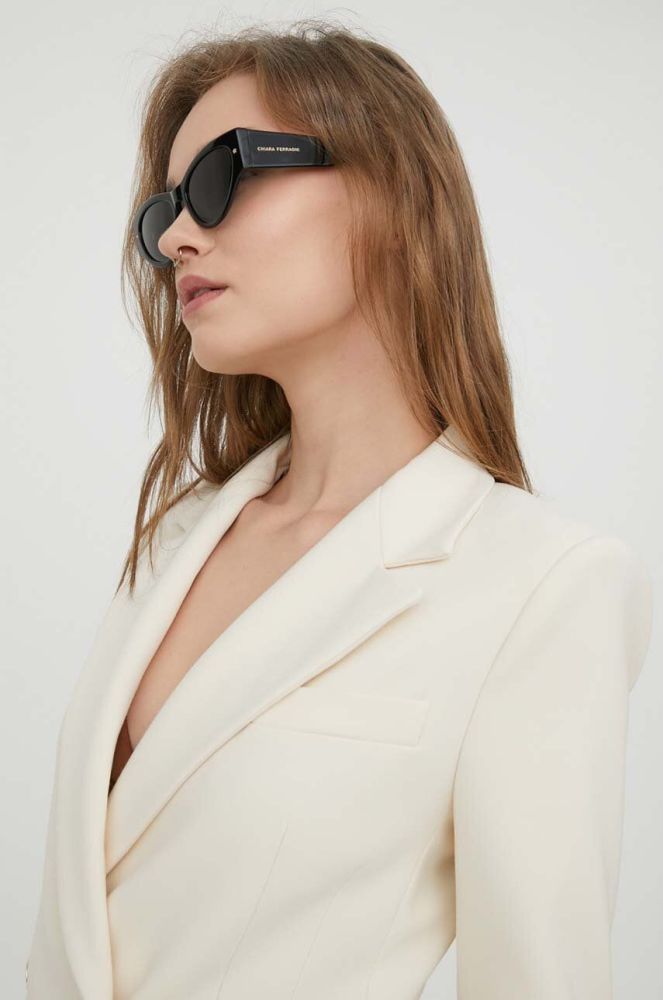Сонцезахисні окуляри Chiara Ferragni жіночі колір чорний (3686086)