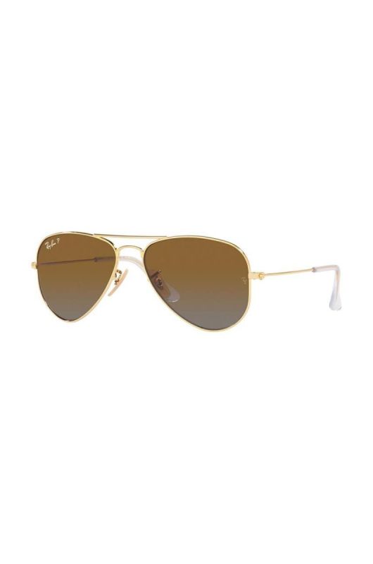 Дитячі сонцезахисні окуляри Ray-Ban Junior Aviator колір коричневий 0RJ9506S-Polarized фото 2