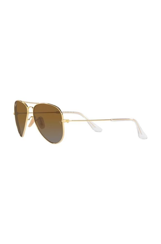 Дитячі сонцезахисні окуляри Ray-Ban Junior Aviator колір коричневий 0RJ9506S-Polarized фото 3