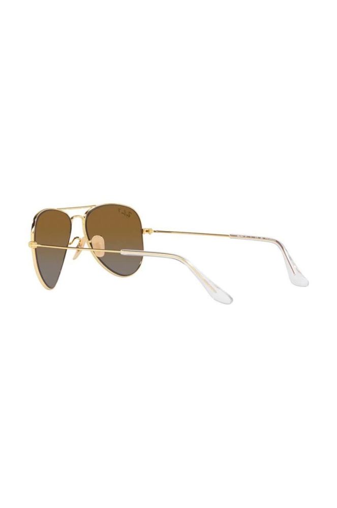 Дитячі сонцезахисні окуляри Ray-Ban Junior Aviator колір коричневий 0RJ9506S-Polarized фото 5
