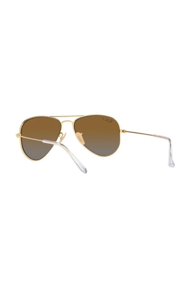 Дитячі сонцезахисні окуляри Ray-Ban Junior Aviator колір коричневий 0RJ9506S-Polarized фото 6