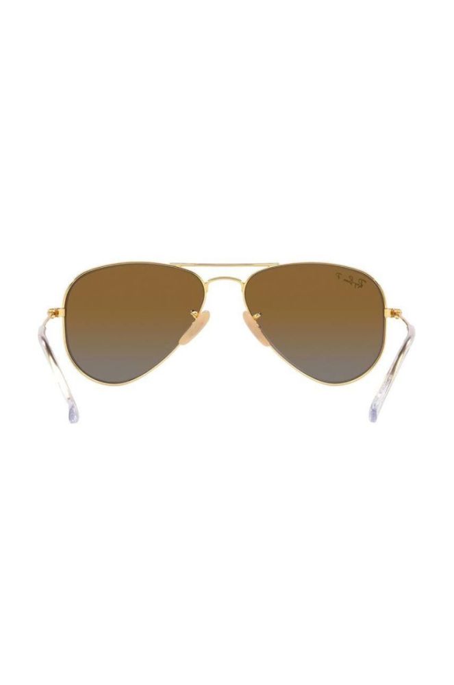 Дитячі сонцезахисні окуляри Ray-Ban Junior Aviator колір коричневий 0RJ9506S-Polarized фото 7