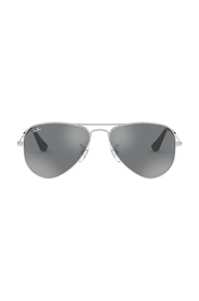 Дитячі сонцезахисні окуляри Ray-Ban Junior Aviator колір сірий 0RJ9506S-Lustrzane