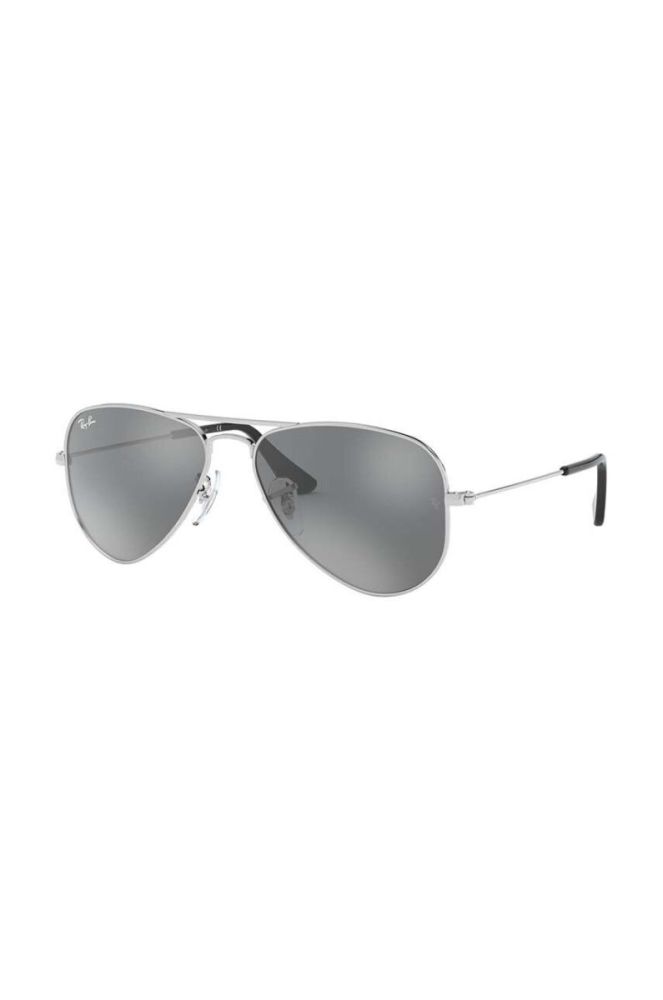 Дитячі сонцезахисні окуляри Ray-Ban Junior Aviator колір сірий 0RJ9506S-Lustrzane фото 2