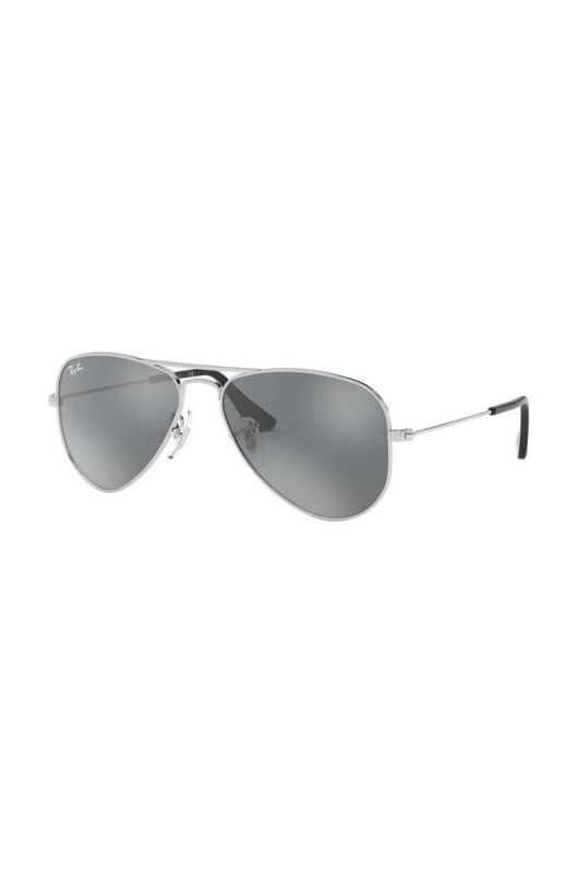 Дитячі сонцезахисні окуляри Ray-Ban Junior Aviator колір сірий 0RJ9506S-Lustrzane фото 2