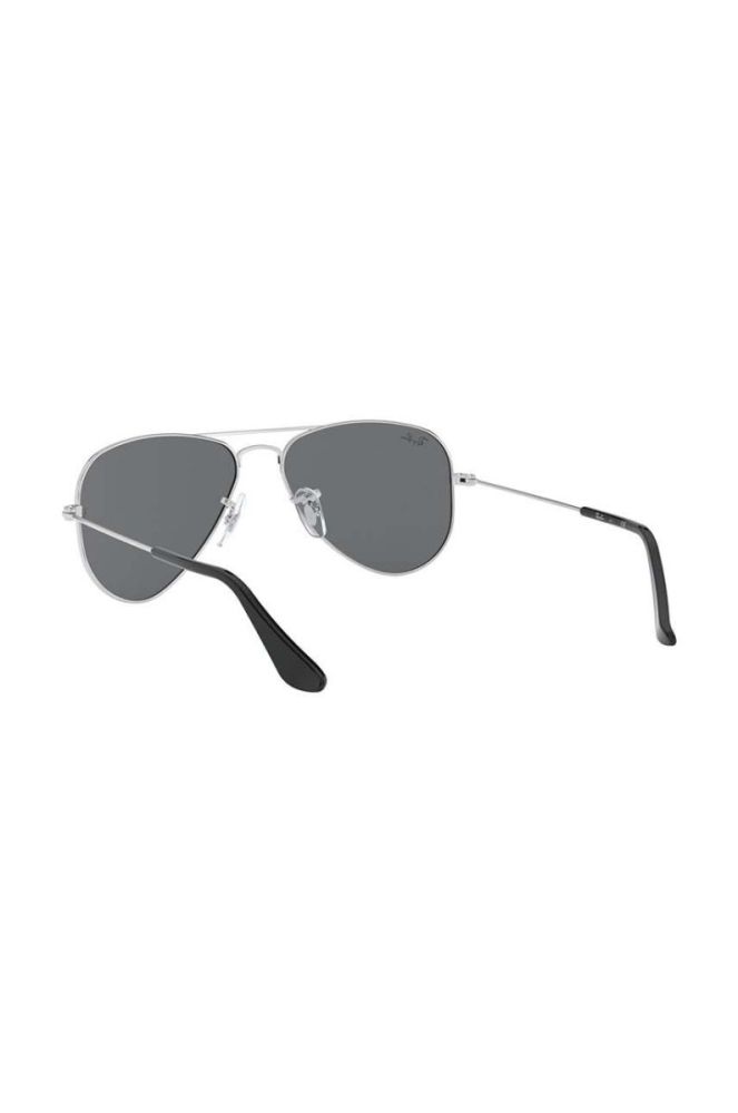 Дитячі сонцезахисні окуляри Ray-Ban Junior Aviator колір сірий 0RJ9506S-Lustrzane фото 6