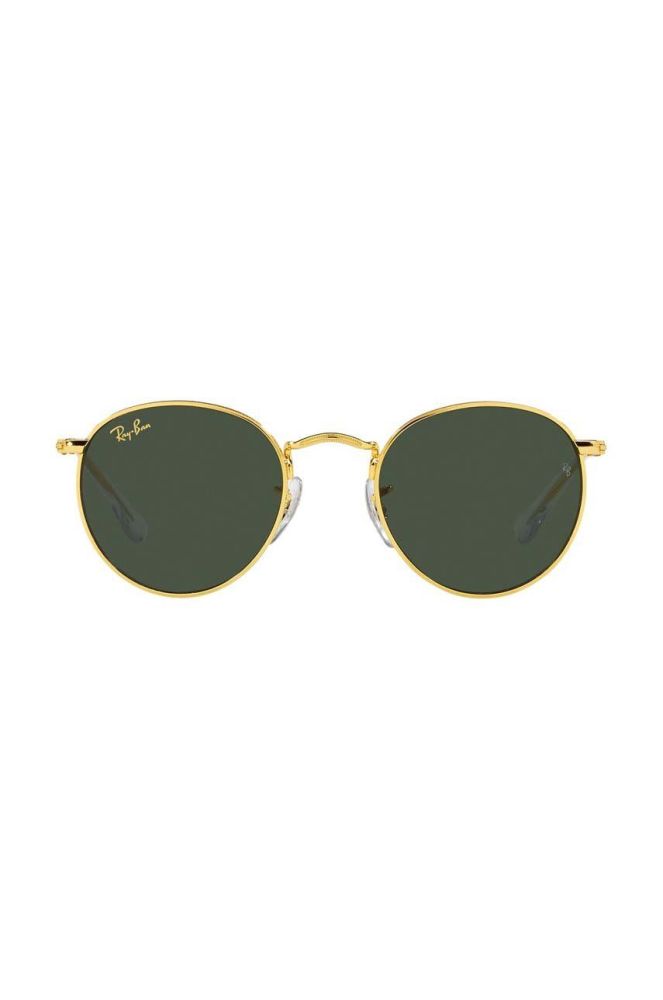 Дитячі сонцезахисні окуляри Ray-Ban Round Kids колір зелений 0RJ9547S