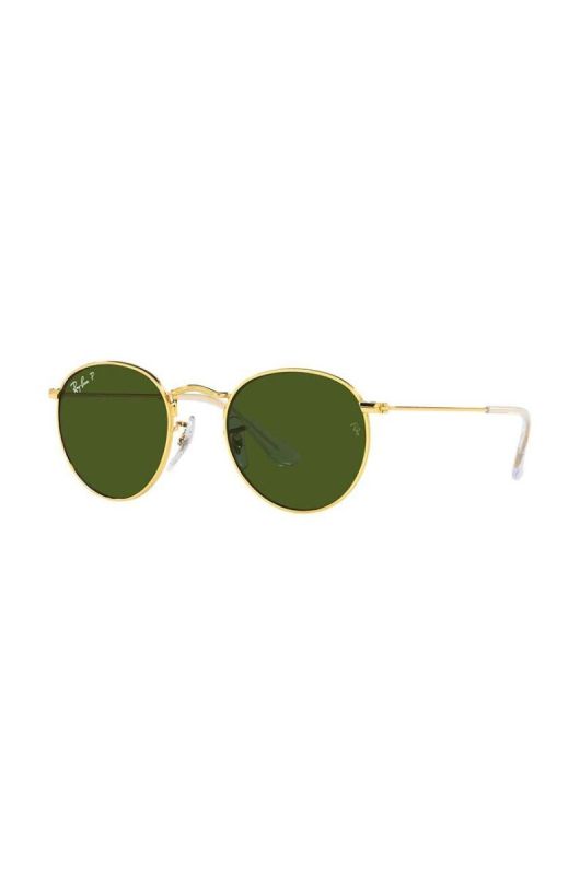 Дитячі сонцезахисні окуляри Ray-Ban Round Kids колір зелений 0RJ9547S-Polarized фото 2