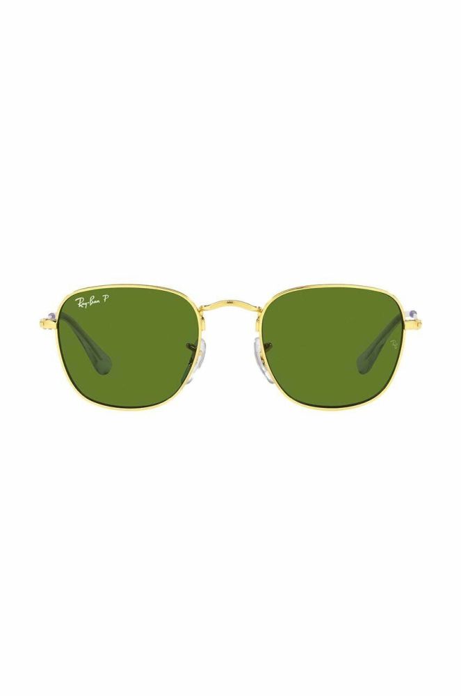 Дитячі сонцезахисні окуляри Ray-Ban Frank Kids колір зелений 0RJ9557S-Polarized