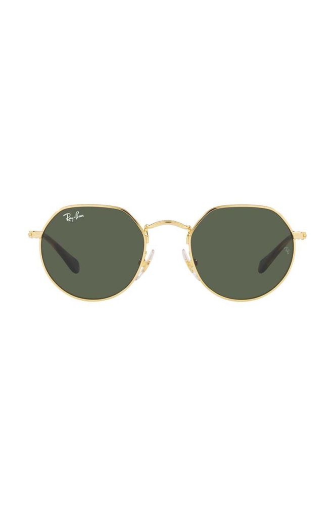 Дитячі сонцезахисні окуляри Ray-Ban Junior Jack колір зелений 0RJ9565S