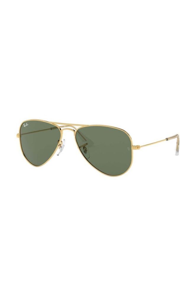 Дитячі сонцезахисні окуляри Ray-Ban Junior Aviator колір зелений 0RJ9506S фото 2