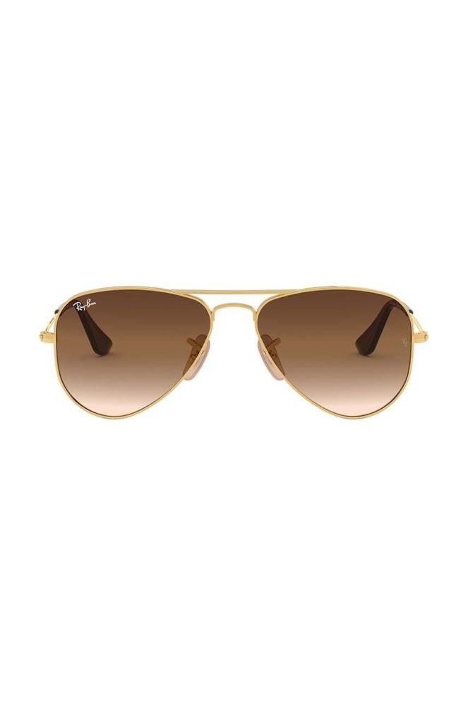 Дитячі сонцезахисні окуляри Ray-Ban Junior Aviator колір коричневий 0RJ9506S