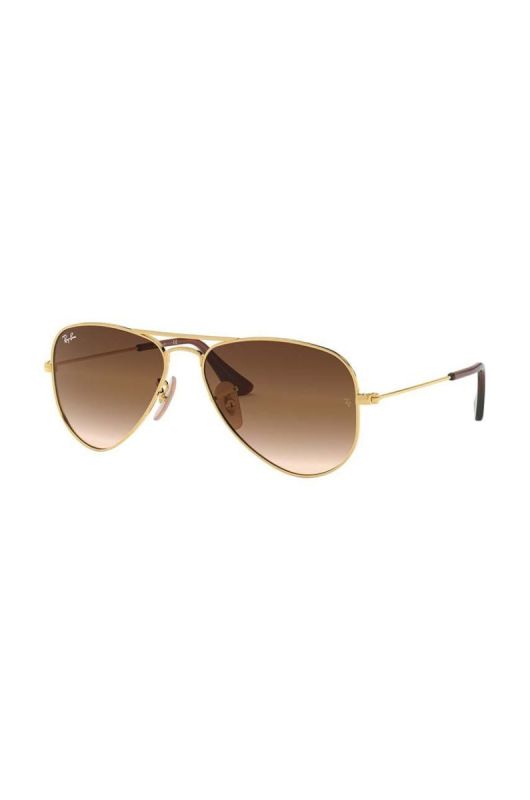 Дитячі сонцезахисні окуляри Ray-Ban Junior Aviator колір коричневий 0RJ9506S фото 2