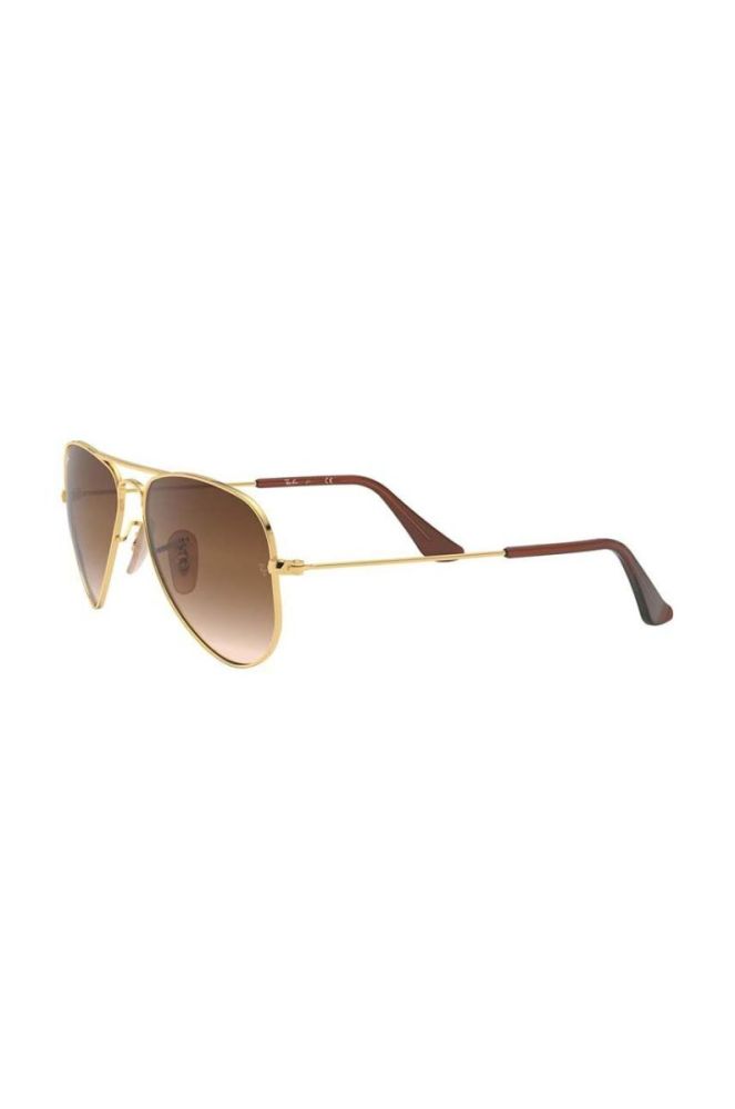 Дитячі сонцезахисні окуляри Ray-Ban Junior Aviator колір коричневий 0RJ9506S фото 3