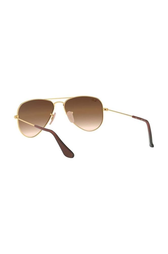 Дитячі сонцезахисні окуляри Ray-Ban Junior Aviator колір коричневий 0RJ9506S фото 6