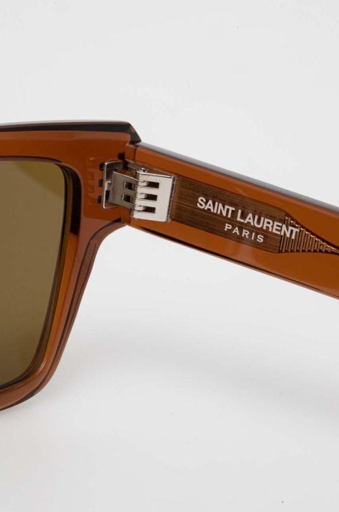 Сонцезахисні окуляри Saint Laurent чоловічі колір коричневий (3308372) фото 4