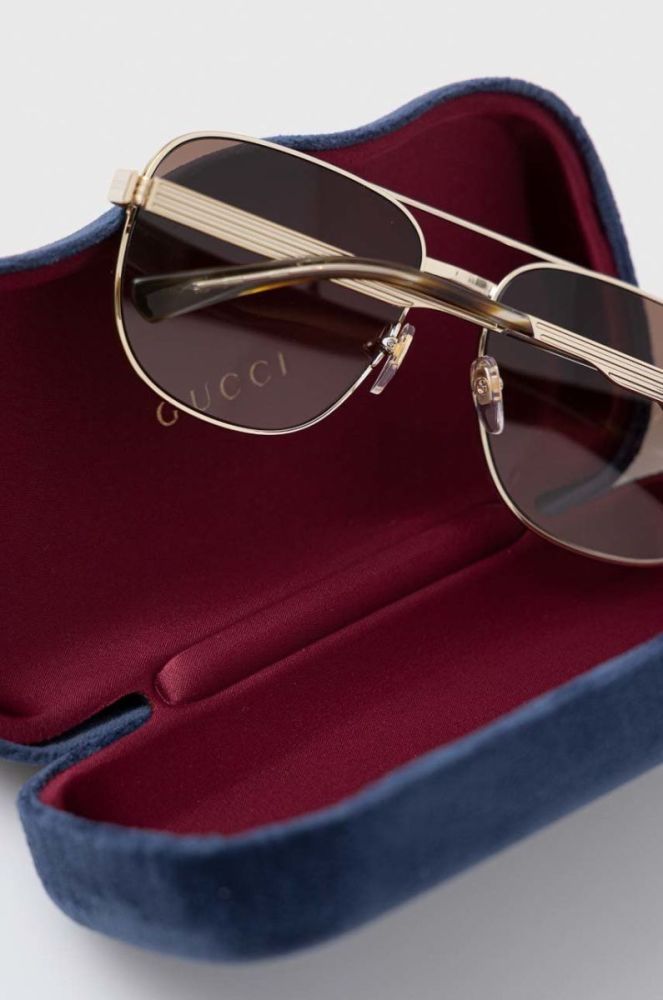 Сонцезахисні окуляри Gucci чоловічі колір золотий (2919146) фото 3