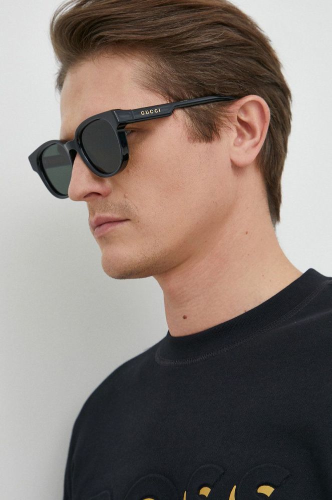 Сонцезахисні окуляри Gucci GG1237S чоловічі колір чорний