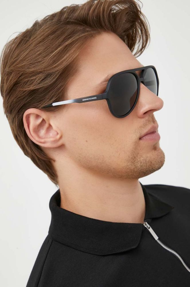 Сонцезахисні окуляри Armani Exchange чоловічі колір чорний (3253402)
