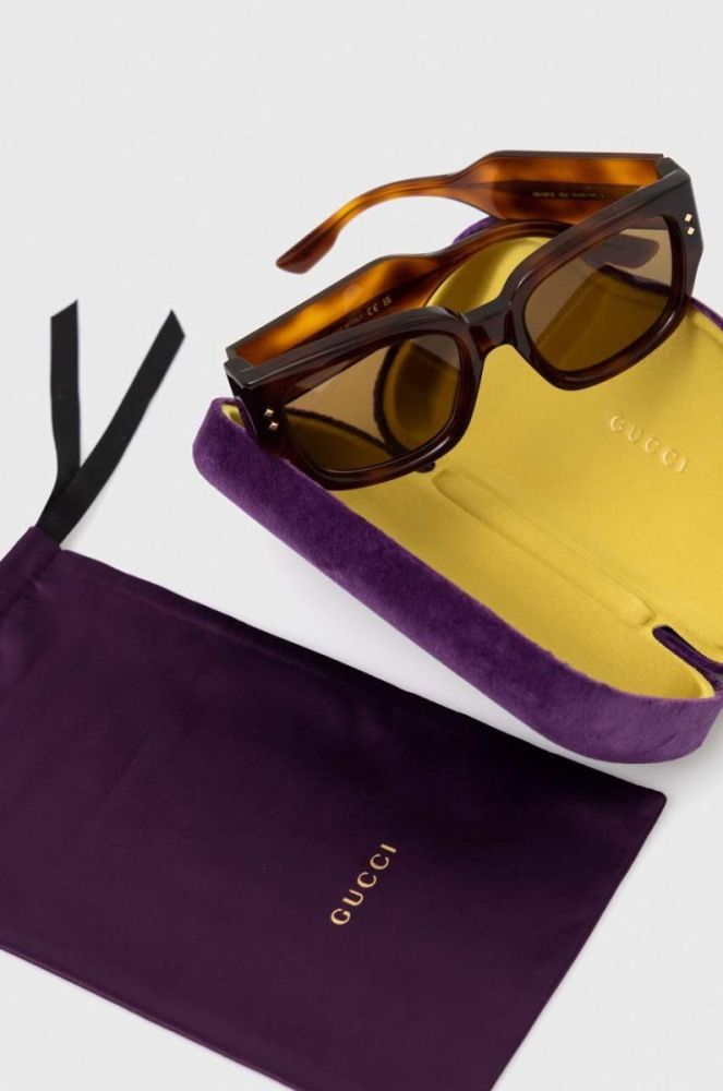 Сонцезахисні окуляри Gucci чоловічі колір коричневий (3166050) фото 5