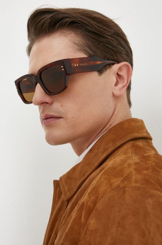 Сонцезахисні окуляри Gucci чоловічі колір коричневий (3166050) фото 6