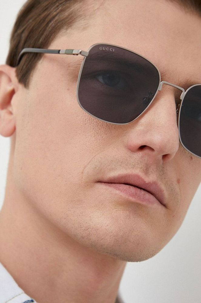 Сонцезахисні окуляри Gucci чоловічі колір сірий (3169297) фото 8