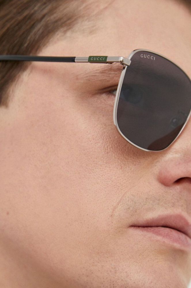 Сонцезахисні окуляри Gucci чоловічі колір сірий (3169297) фото 9