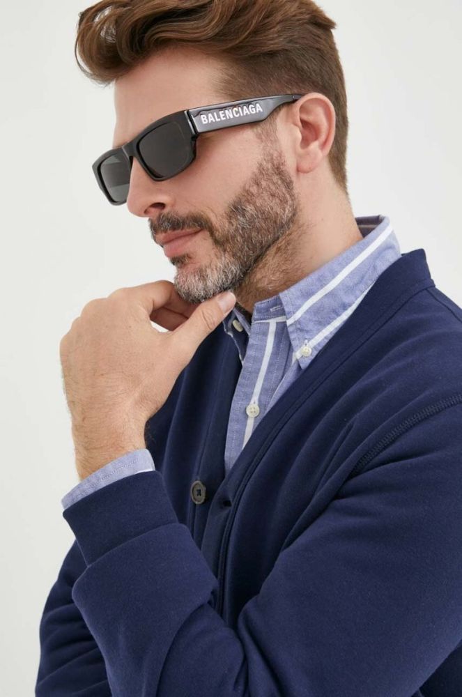 Сонцезахисні окуляри Balenciaga чоловічі колір коричневий фото 5