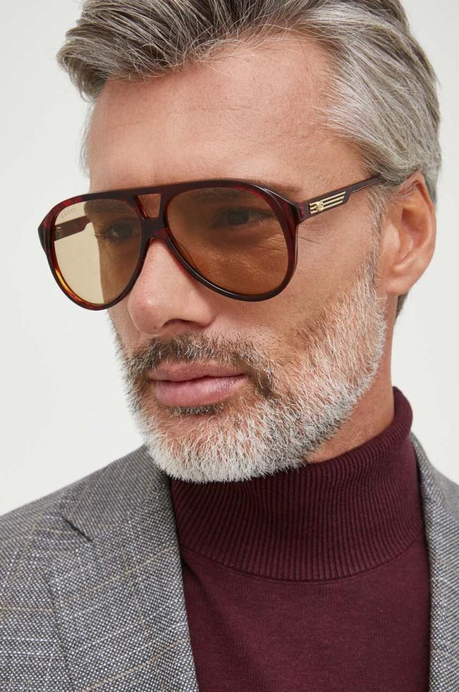 Сонцезахисні окуляри Gucci чоловічі колір коричневий (3329591)