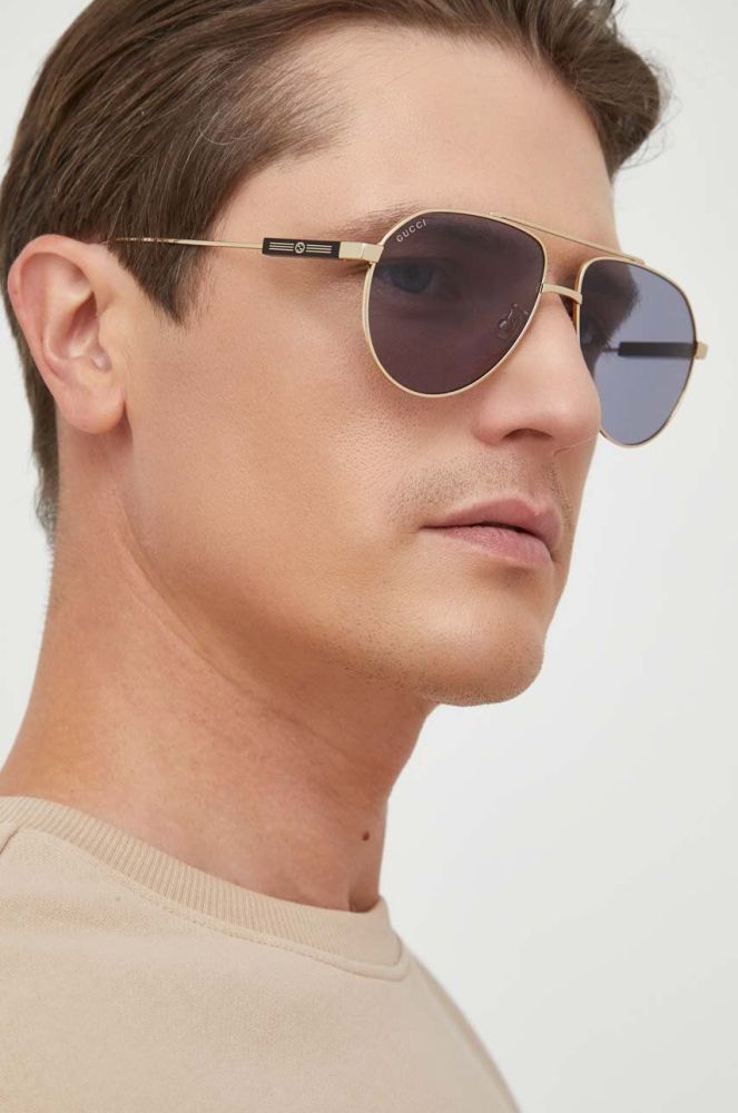 Сонцезахисні окуляри Gucci чоловічі колір золотий (3312683)