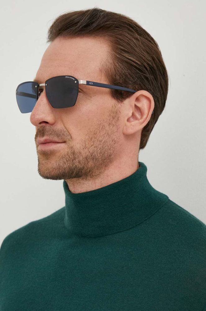 Сонцезахисні окуляри Armani Exchange чоловічі колір синій (3637603)