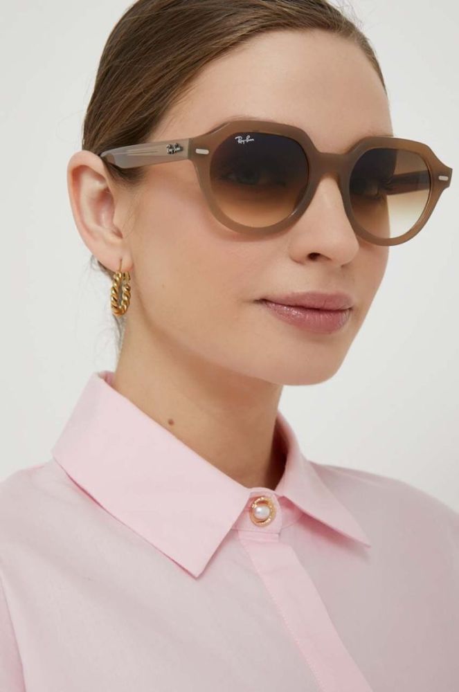 Сонцезахисні окуляри Ray-Ban колір бежевий (3256974) фото 3