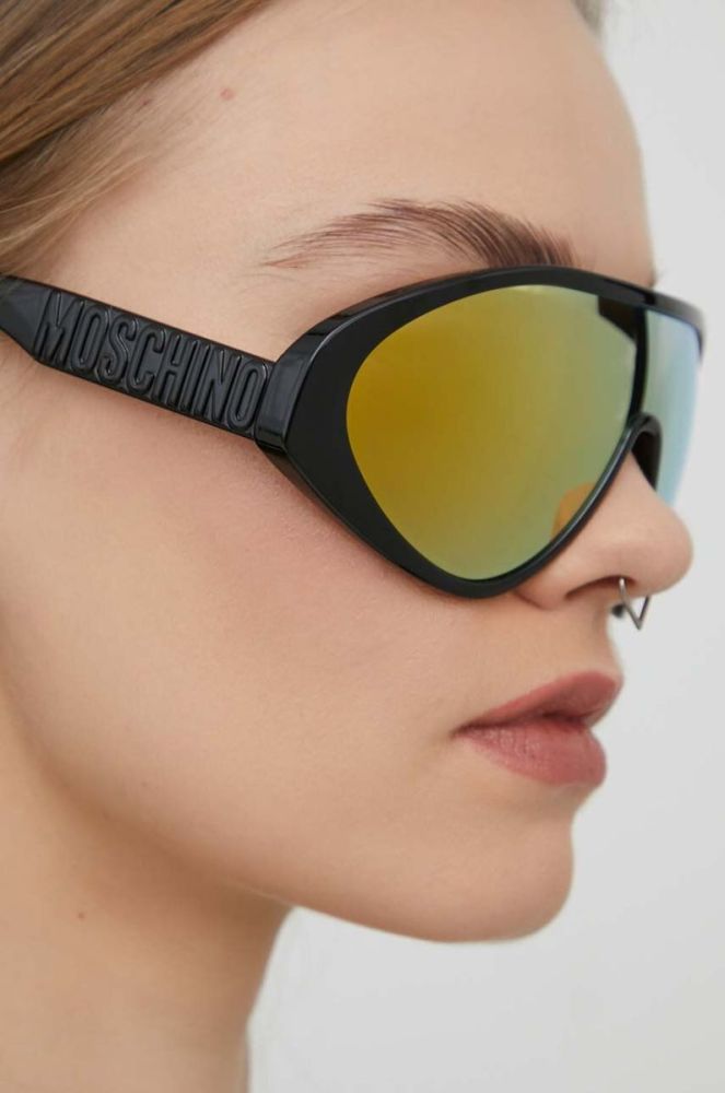 Сонцезахисні окуляри Moschino колір чорний фото 6
