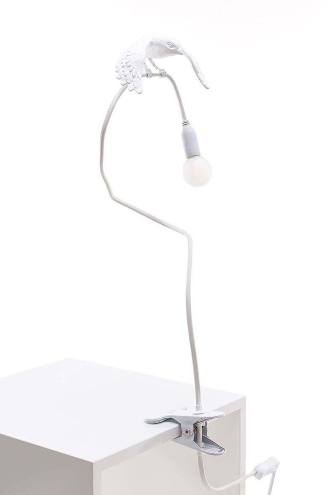 Настільна лампа з затискачем Seletti Sparrow колір білий