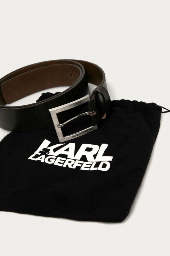Karl Lagerfeld - Шкіряний ремінь колір коричневий (702420) фото 3