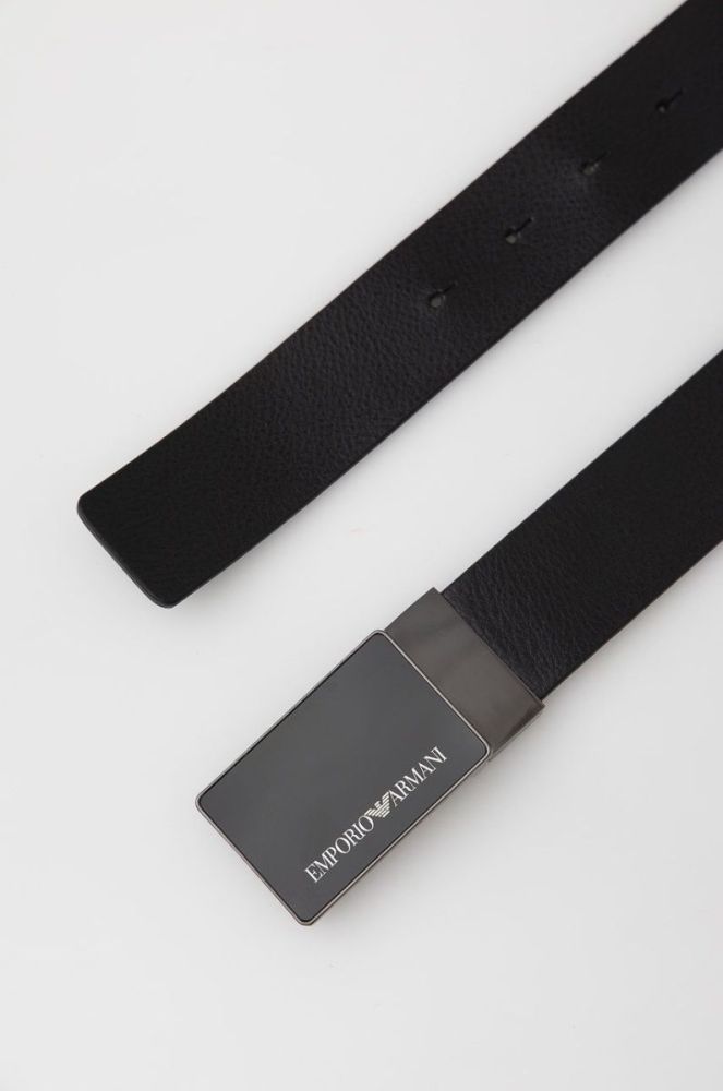 Шкіряний ремінь Emporio Armani чоловічий колір чорний (1585291) фото 2