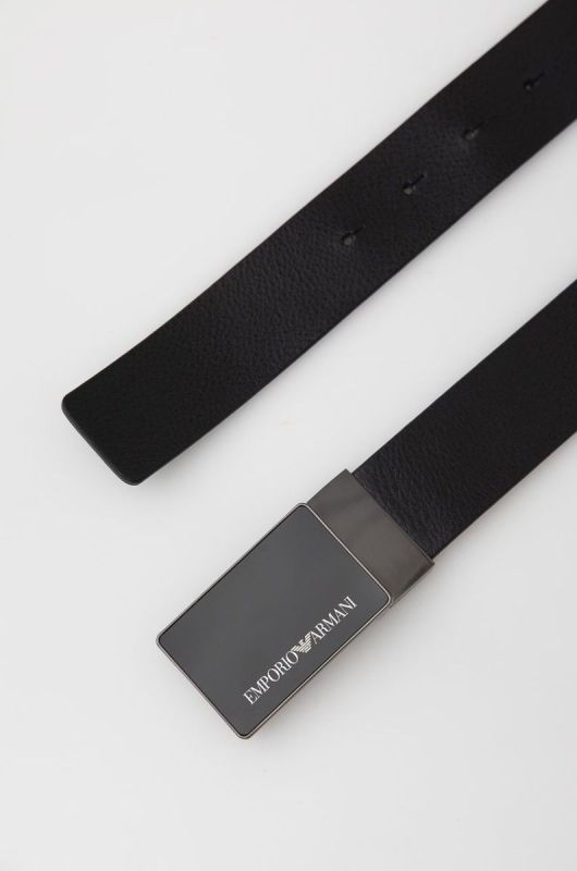 Шкіряний ремінь Emporio Armani чоловічий колір чорний (1585291) фото 2