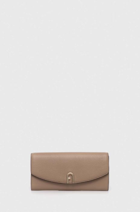 Шкіряний гаманець Furla жіночий колір бежевий (3296308)