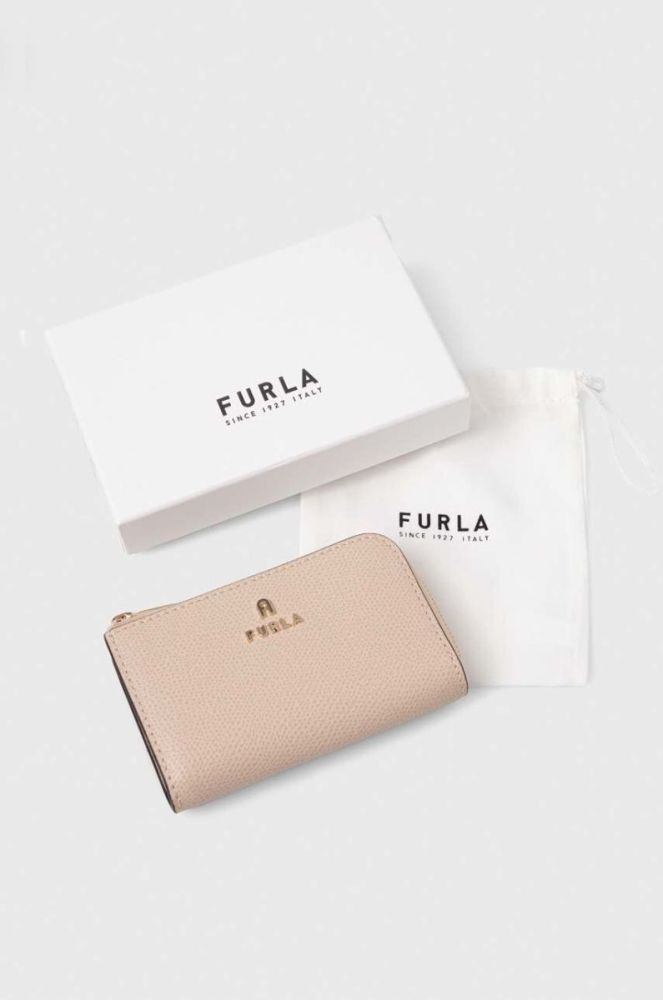 Шкіряний чохол для ключів Furla колір бежевий фото 4