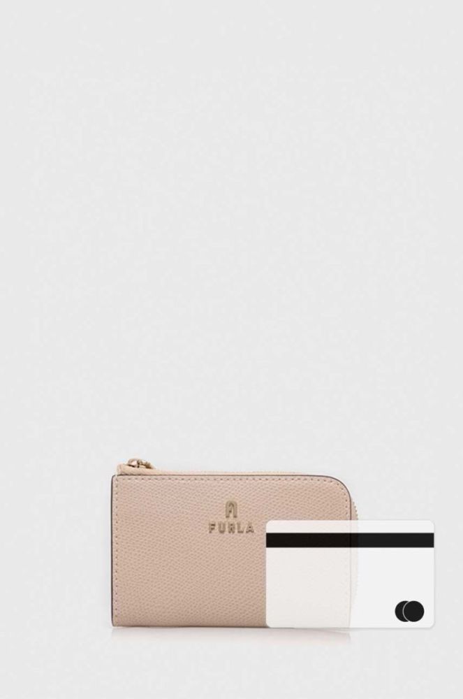 Шкіряний чохол для ключів Furla колір бежевий фото 5
