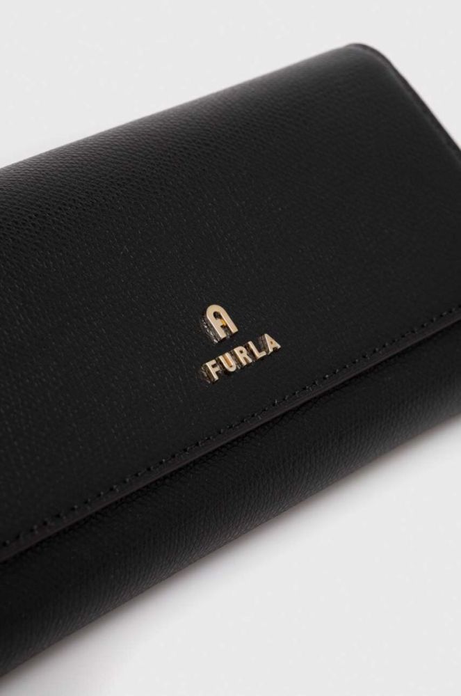 Шкіряний гаманець Furla жіночий колір чорний (3293474) фото 4