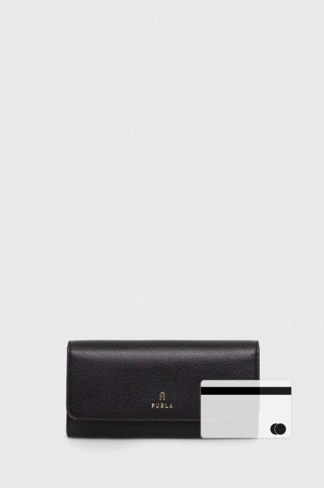 Шкіряний гаманець Furla жіночий колір чорний (3293474) фото 6