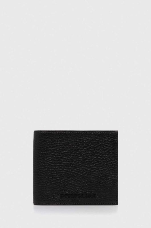 Шкіряний гаманець Emporio Armani чоловічий колір чорний (3372250)